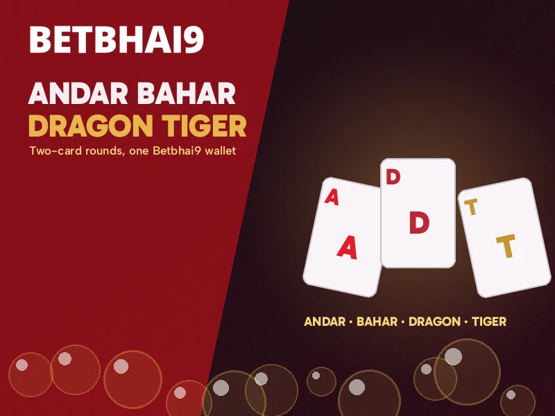 Betbhai9 Andar Bahar and Dragon Tiger cards on the casino tab