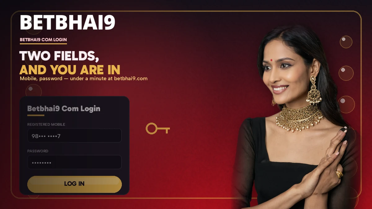 Betbhai9 com login card asking only for the registered mobile number and a password