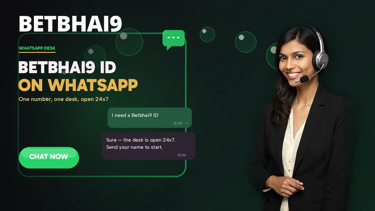 Betbhai9 WhatsApp desk chat opening a new Betbhai9 ID